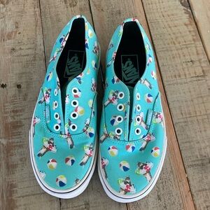 Vans Teal and Multicolor Patterned Sneakers